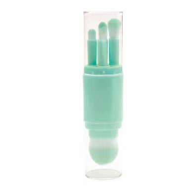 Set de Brochas de Maquillaje 5 en 1: Herramienta Compacta y Retráctil con Diseño Portátil en Estuche, Ideal para Aplicación de Maquillaje